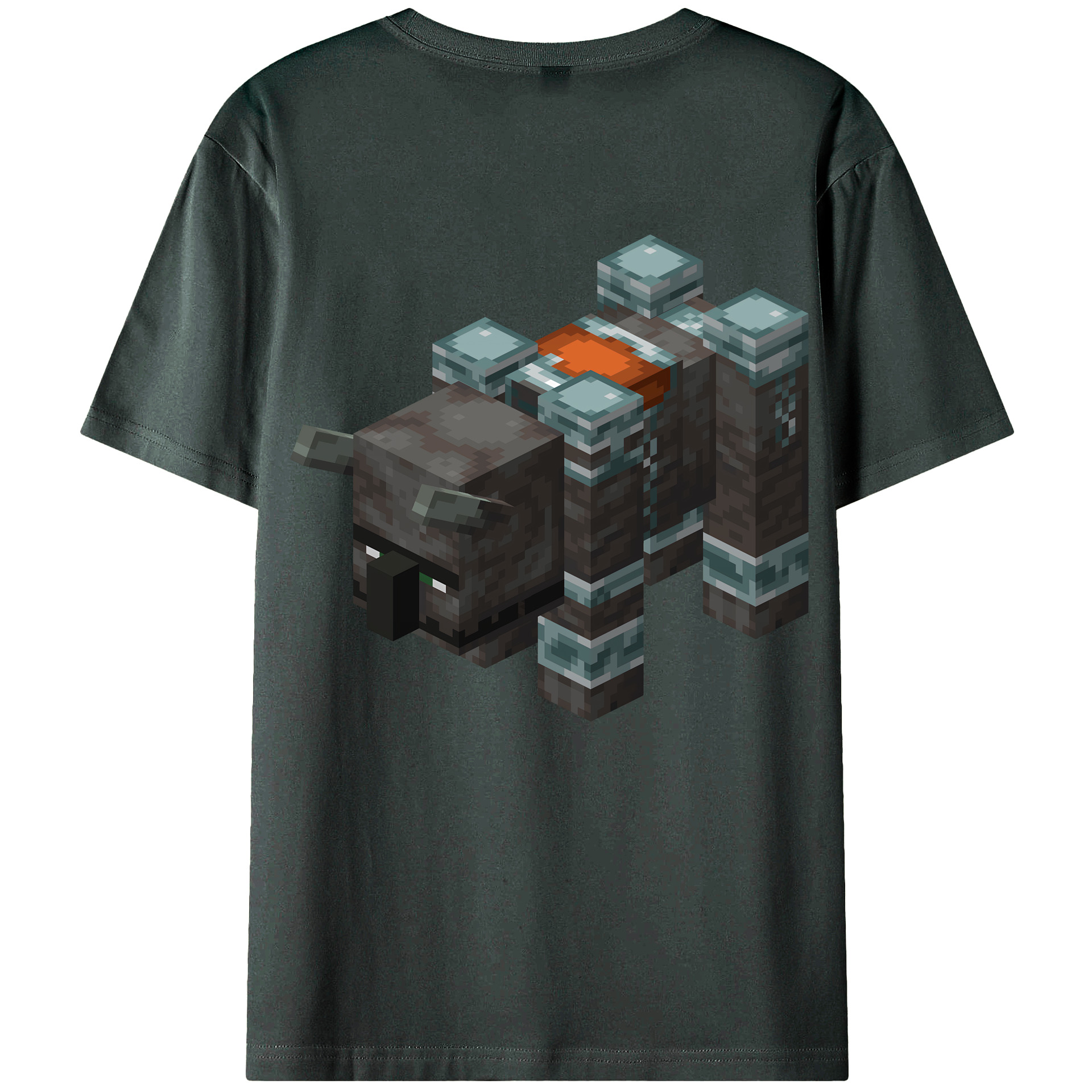 （画像用） マインクラフト ブロックの世界 Minecraft MC Block world 綿100％ メンズ半袖Tシャツ（バックプリント） 通気性